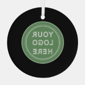 Eleganter und sanfter schwarzer QR-Code Ornament Aus Glas (Rückseite)