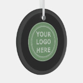 Eleganter und sanfter schwarzer QR-Code Ornament Aus Glas (Vorderseite Rechts)