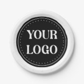 Eleganter und sanfter schwarzer QR-Code Pappteller (Vorderseite)