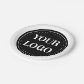 Eleganter und sanfter schwarzer QR-Code Pappteller (Schrägansicht)