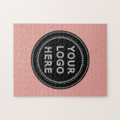 Eleganter und sanfter schwarzer QR-Code Puzzle (Horizontal)