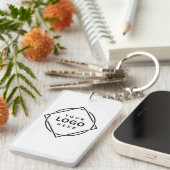 Eleganter und sanfter schwarzer QR-Code Schlüsselanhänger (Vorderseite rechts)