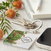 Eleganter und sanfter schwarzer QR-Code Schlüsselanhänger (Vorderseite rechts)