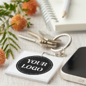 Eleganter und sanfter schwarzer QR-Code Schlüsselanhänger (Vorderseite rechts)