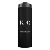 Eleganter und sanfter schwarzer QR-Code Thermosbecher (Vorderseite)