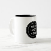 Eleganter und sanfter schwarzer QR-Code Zweifarbige Tasse (Vorderseite Links)