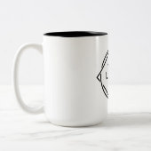 Eleganter und sanfter schwarzer QR-Code Zweifarbige Tasse (Links)