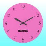 Eleganter und schicker Neon Rosa und schwarzer Nam Uhr<br><div class="desc">Elegante und schicke Neonfarben,  rosa und schwarze Namensauflösung</div>