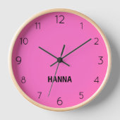 Eleganter und schicker Neon Rosa und schwarzer Nam Uhr (Vorderseite)