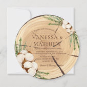 Eleganter und schicker rustikaler Hochzeitsholzsch Einladung (Vorderseite)