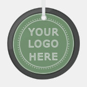 Eleganter und schlanker schwarzer QR-Code Ornament Aus Glas (Vorderseite)