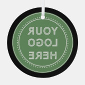 Eleganter und schlanker schwarzer QR-Code Ornament Aus Glas (Rückseite)
