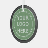 Eleganter und schlanker schwarzer QR-Code Ornament Aus Glas (Vorderseite links)