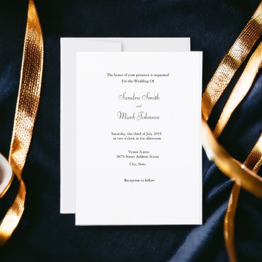 Eleganter und schlichter klassischer Stil Einladung