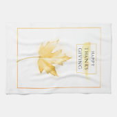 Eleganter und trendiger Goldener Erntedank Geschirrtuch (Horizontal)
