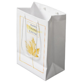Eleganter und trendiger Goldener Erntedank Mittlere Geschenktüte
