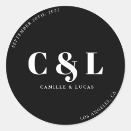 Eleganter und trendiger Hochzeitsklassiker Runder Aufkleber