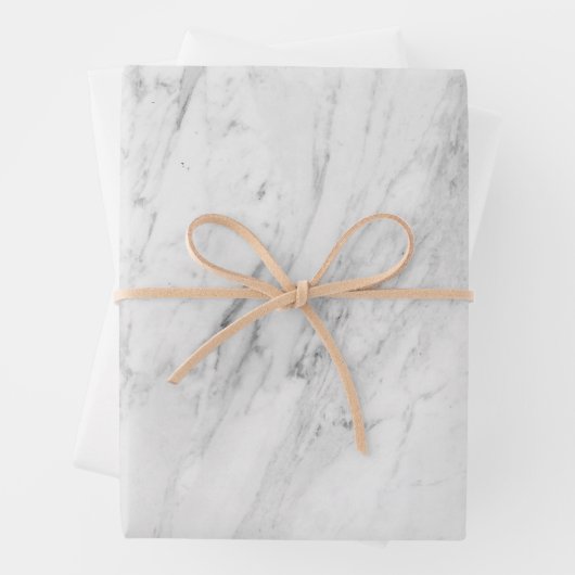 Eleganter und vielseitiger weißer Marmor Geschenkpapier Set (Beispiel)