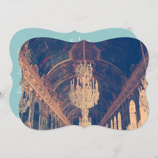 Eleganter und Vintager Kronleuchter Einladung (Vorne/Hinten)