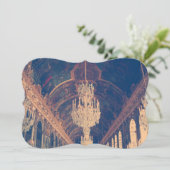 Eleganter und Vintager Kronleuchter Einladung (Stehend Vorderseite)