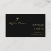 Eleganter und Vintager Salon mit Goldschere-Logo Visitenkarte (Rückseite)