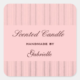 Eleganter und weißer rosa Streifen Quadratischer Aufkleber