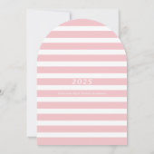 Eleganter und weißer rosafarbener Abschluss Einladung (Rückseite)