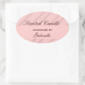 Eleganter und winterrosa Streifen Ovaler Aufkleber (Tasche)