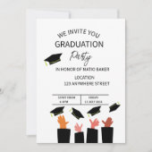 Eleganter Uni-Abschluss Party Einladung (Vorderseite)