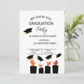Eleganter Uni-Abschluss Party Einladung (Stehend Vorderseite)