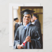 Eleganter Uni Foto Green Gold Abschluss Ankündigung (Rückseite)