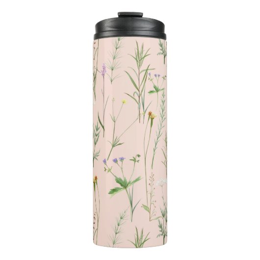Eleganter Unkrautgarten - Creme Thermosbecher (Vorderseite)