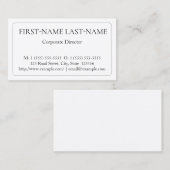 Eleganter Unternehmensdirektor Visitenkarte (Vorne/Hinten)
