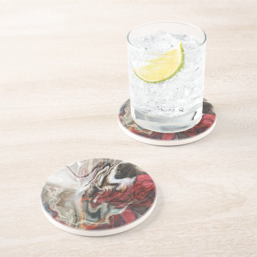 Eleganter Untersetzer für rotes Marmordesign (Seite)