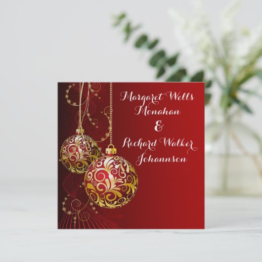 Eleganter Urlaub - Einladung zur Hochzeit (Stehend Vorderseite)