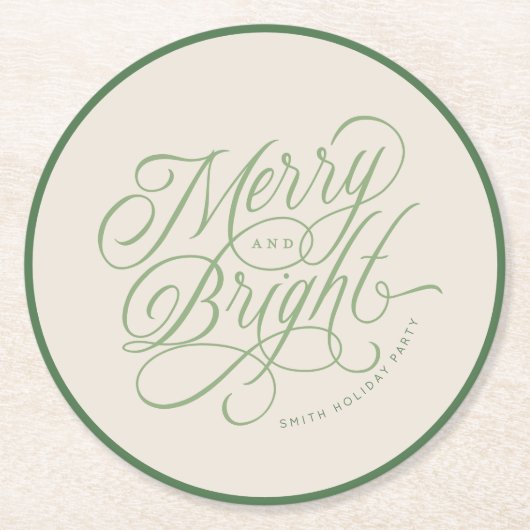 Eleganter Urlaub mit Merry und Bright Runder Pappuntersetzer (Vorderseite)