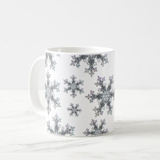 Eleganter Urlaub Schneeflocken Kaffeetasse (Vorderseite Links)