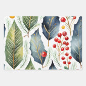 Eleganter Urlaub Wasserfarben Weihnachten Geschenkpapier Set (Vorderseite 3)