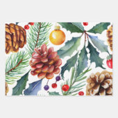 Eleganter Urlaub Wasserfarben Weihnachten Geschenkpapier Set (Vorderseite)