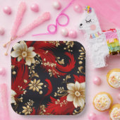 Eleganter Urlaub Weihnachten Poinsettia Pappteller (Party)