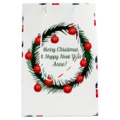 Eleganter Urlaub, Weihnachtskranz Mittlere Geschenktüte (Vorderseite)