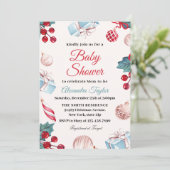 Eleganter Urlaub Winter Weihnachtsdusche Einladung (Stehend Vorderseite)