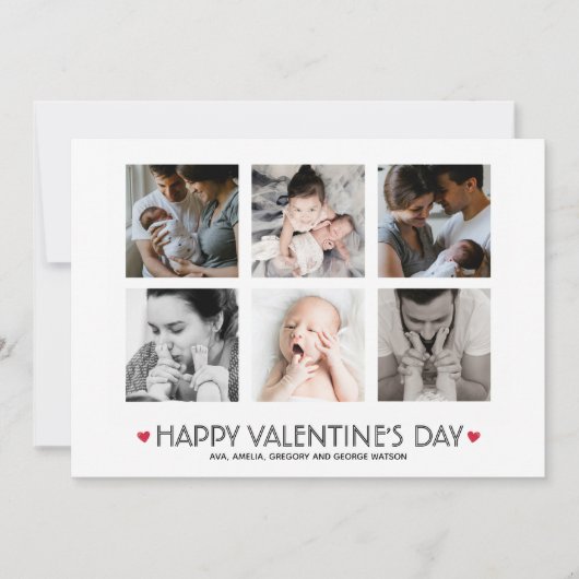 Eleganter Valentinstag 6. Feiertagskarte (Vorderseite)