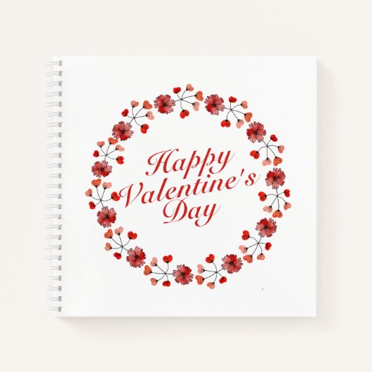 Eleganter Valentinstag Blumenstrauß | Notebook Notizblock (Vorderseite)