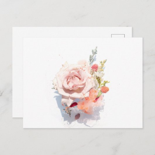 Eleganter Valentinstag Feiertagspostkarte (Vorne/Hinten)