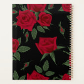 Eleganter Valentinstag Schwarz & Rote Rose Planer (Rückseite)
