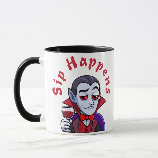 Eleganter Vampir – Schluck passiert Tasse (Links)