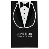 Eleganter Vater der Braut Wedding Tuxedo Kleine Geschenktüte (Rückseite)
