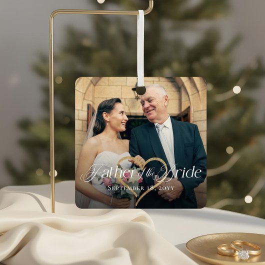 Eleganter Vater des Bride Foto Memory Keepake Ornament Aus Metall