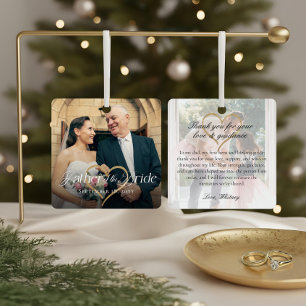 Eleganter Vater des Bride Foto Memory Keepake Ornament Aus Metall